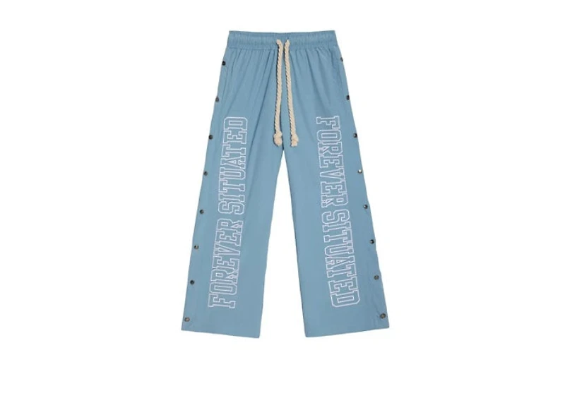 Forever Situated Nylon Track Pants Baby Blue