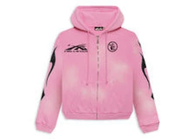 Hellstar Sports Pink Flame Zip Up Hoodie