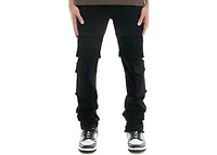 KDNK JEANS KND4799 JET BLACK CARGO BAGGY