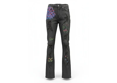 KDNK Jeans KND4838-JET BLACK Doodling