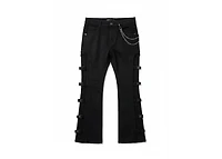 KNB3465 BLACK - BUCKLE PANTS
