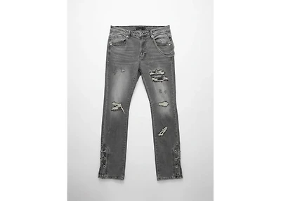 KND4824 M.GREY - SIDE CHAIN PANTS