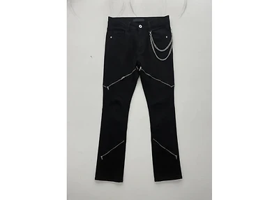 KND4864 JET BLACK - ZIPPER JEANS