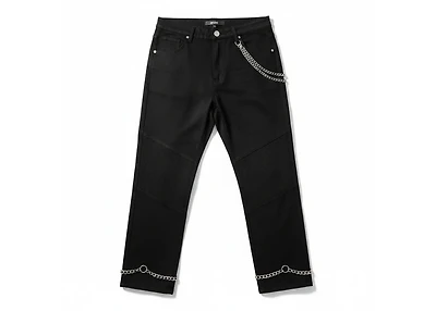 KND4908 JET BLACK - CHAIN JEANS