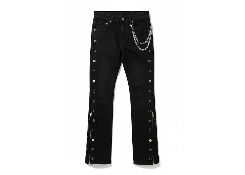 KND4914 JET BLACK - STUDDED JEANS