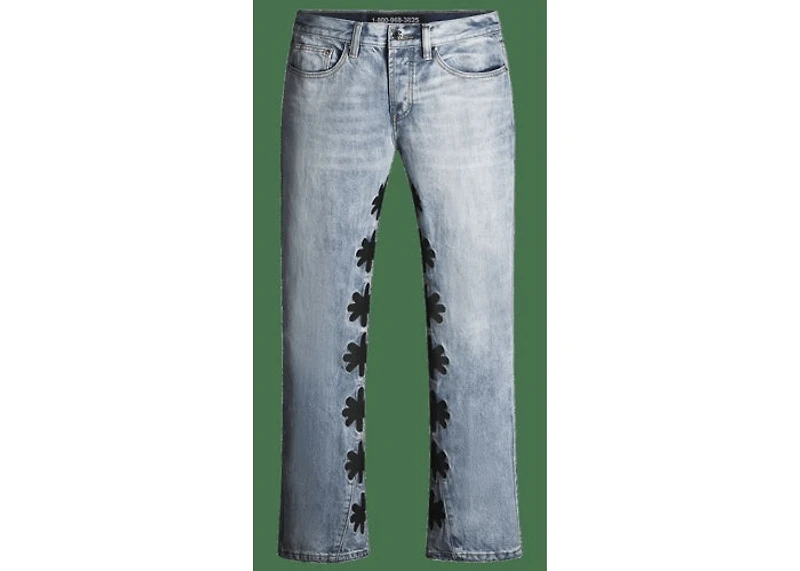 Lost Shdws Black on Blue Sun Logo Denim
