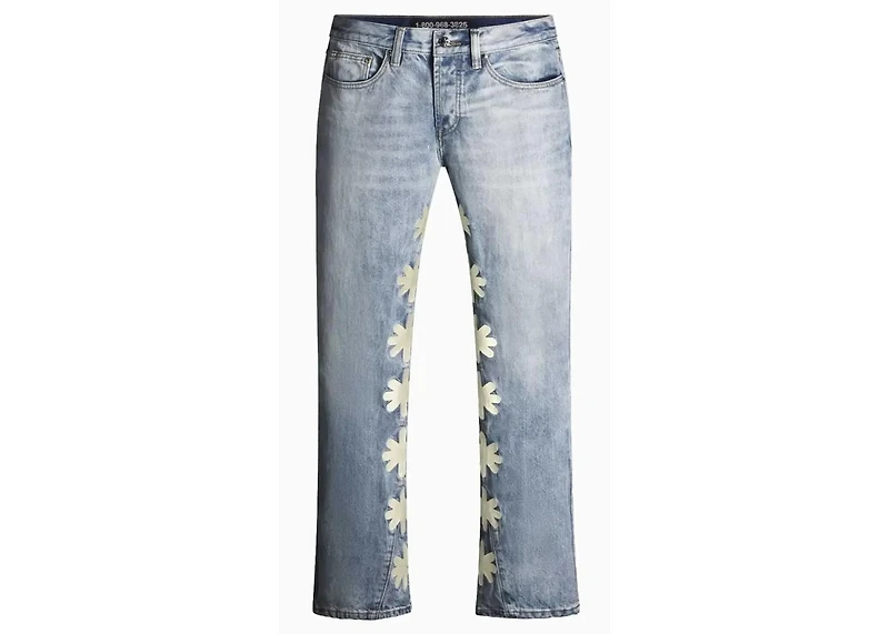 Lost Shdws Bone on Blue Sun Logo Denim