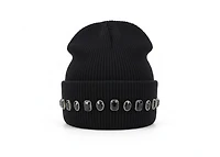 MANI Black On Black Large Stone Beanie