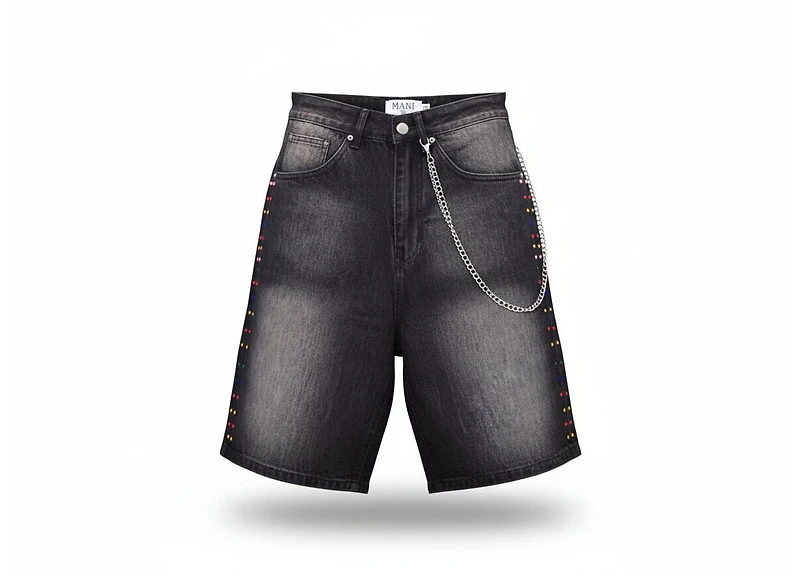 MANI Multi-Stone Denim Shorts