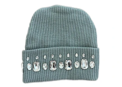 MANI Studded Large Stone Beanie "Grey"