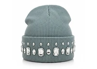 MANI Studded Large Stone Beanie "Grey"