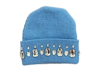 MANI Studded Large Stone Beanie "Light Blue"