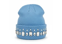 MANI Studded Large Stone Beanie "Light Blue"