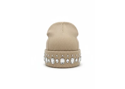 MANI Studded Large Stone Beanie "Olive"