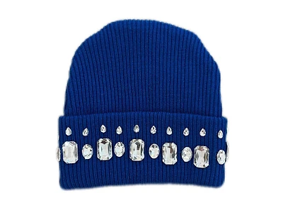 MANI Studded Large Stone Beanie "Royal Blue"