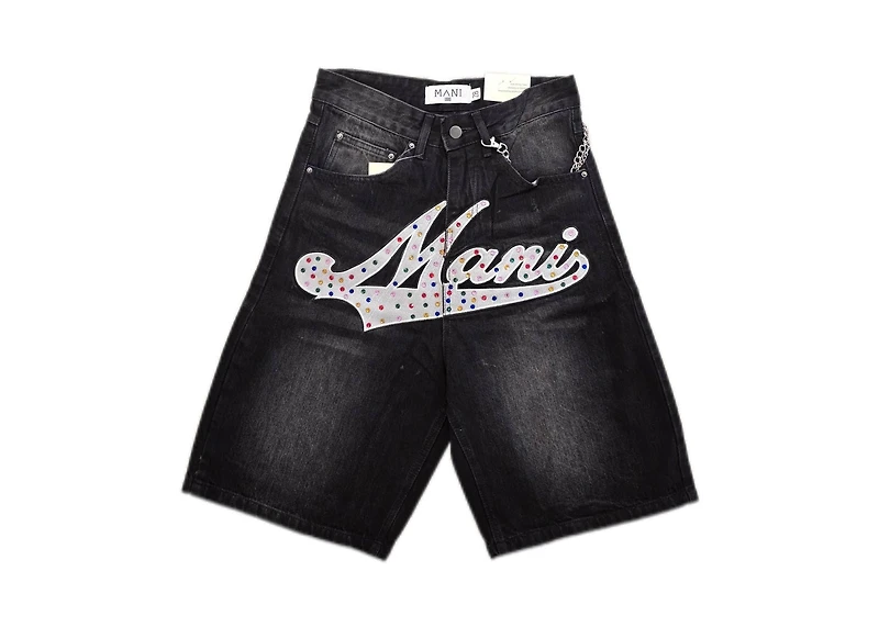 MANI Varsity Denim Shorts