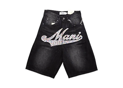 MANI Varsity Denim Shorts
