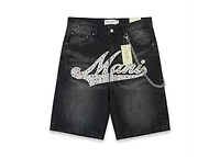 MANI Varsity Denim Shorts