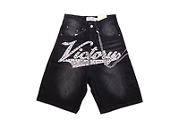 MANI Varsity Denim Shorts Victory Or Death