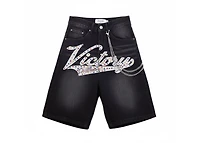 MANI Varsity Denim Shorts Victory Or Death