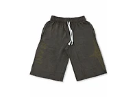MANI Vertical Logo Washed Long Shorts Earth Brown