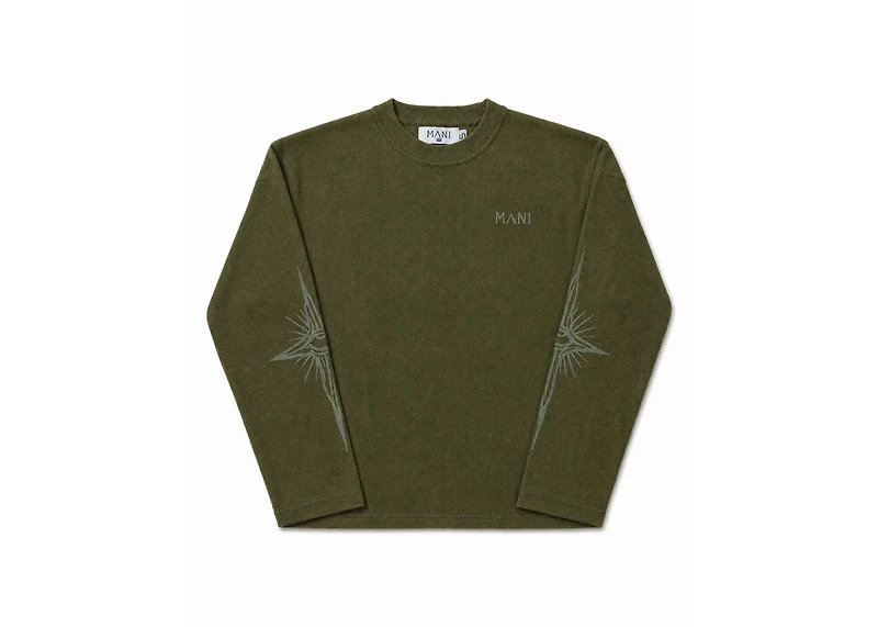 MANI Vertical Logo Washed Thermal Forest Green