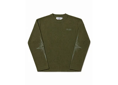 MANI Vertical Logo Washed Thermal Forest Green