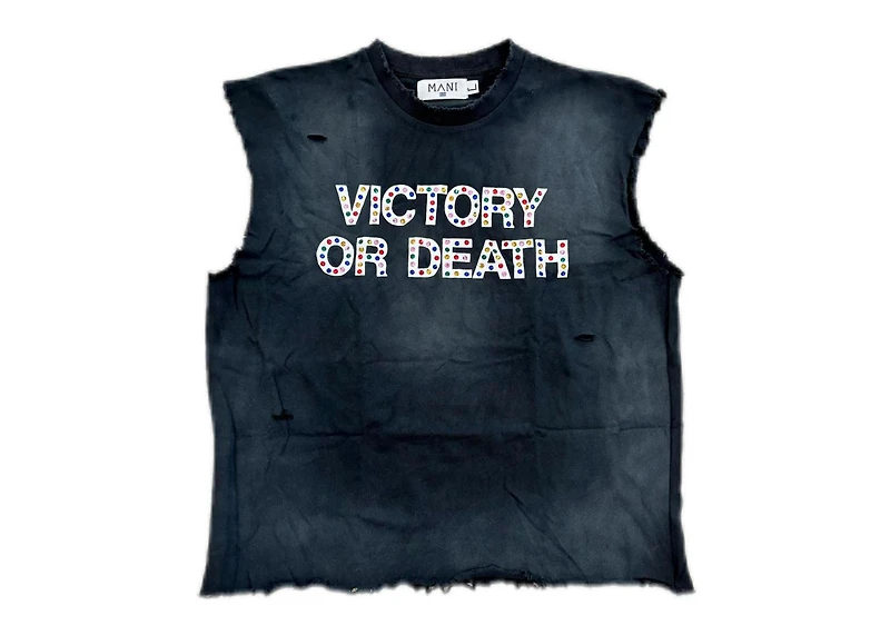 MANI Victory Or Death Sleeveless Tee Black