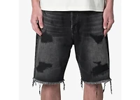 MNML Baggy Rip Denim Shorts Washed Black