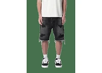 MNML Baggy Rip Denim Shorts Washed Black