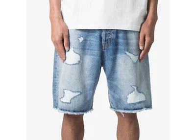 MNML Baggy Ripped Denim Shorts Vintage Blue