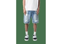 MNML Baggy Ripped Denim Shorts Vintage Blue