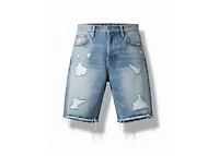 MNML Baggy Ripped Denim Shorts Vintage Blue