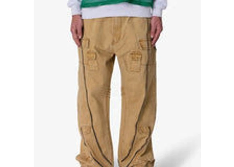 MNML Ultra Baggy Grid Lock Denim - Brown