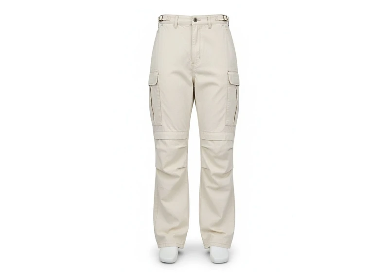 MNML Ultra Baggy Ripstop Cargo Pants Off White