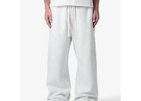 MNML Washed Ultra Baggy Sweatpants - Heather Grey Damaged