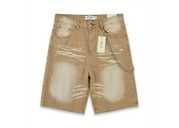 Mani Denim Shorts Khaki
