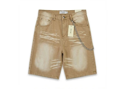 Mani Denim Shorts Khaki
