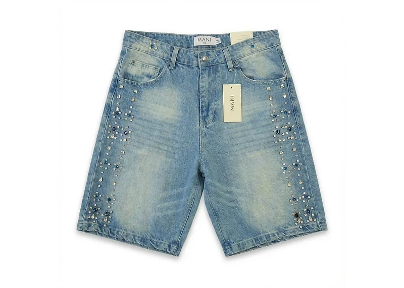 Mani Glacier Denim Shorts - Damaged