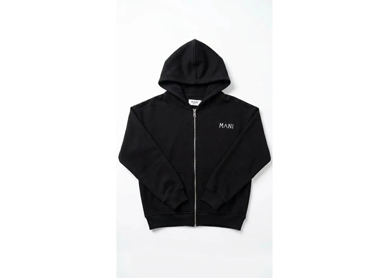 Mani Lightweight Zip Up Hoodie Black