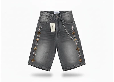 Mani Solar Bloom Denim Shorts