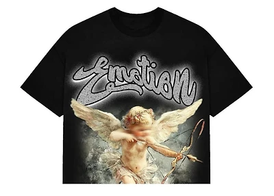 Mixed Emotions Black Rhinestone Cropped Tee