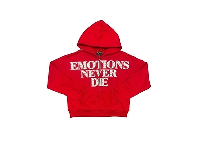 Mixed Emotions Red End Rhinestone Hoodie
