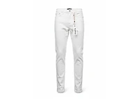 Purple Brand Jacquard Monogram White Skinny Jeans