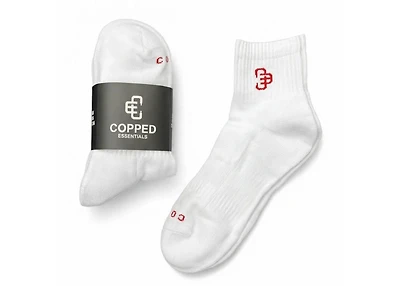Copped White / Red Ankle Socks (4 Pack)
