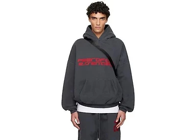 Fear of God Essentials Gray/Red Holiday Heavy Fleece 90s Hoodie