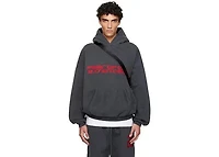 Fear of God Essentials Gray/Red Holiday Heavy Fleece 90s Hoodie