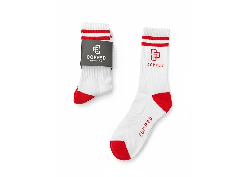 Copped White / Red Mid Socks 3-Pack