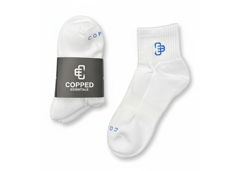 Copped White / Royal Blue Ankle Socks 3-Pack