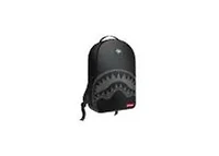SHARK CENTRAL BLACK NYLON GRAY EMBOSSED BACKPACK